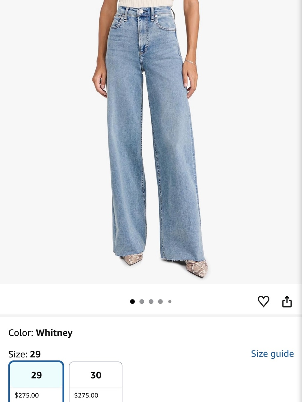 rag & bone Whitney Wide-Leg Jeans in Light Blue